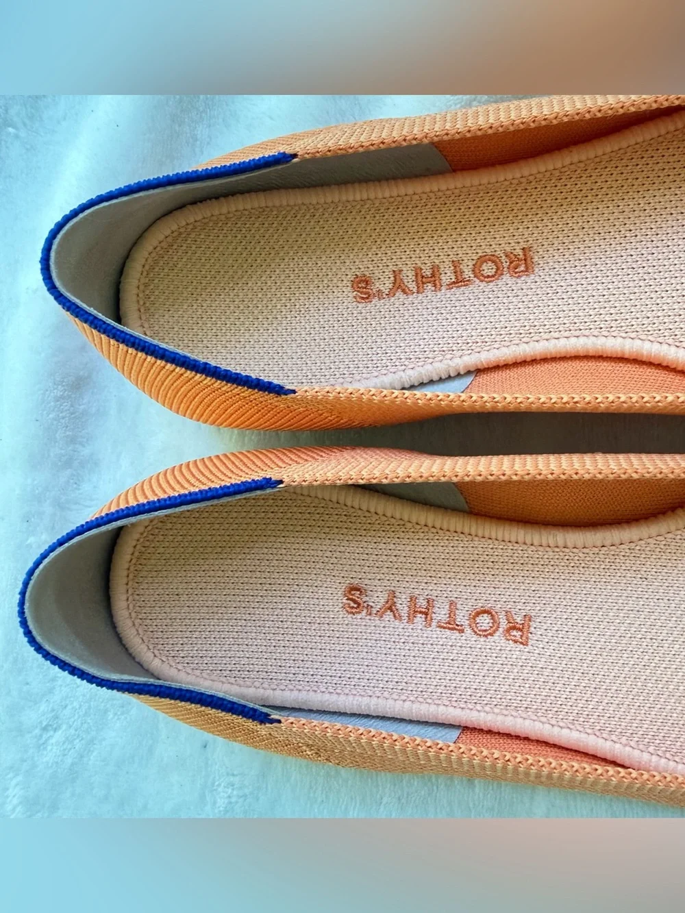 Rothy’s Tangerine Round Toe Ballet Flats Washable Size 9.5 New in Box